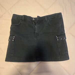 Mango Black Denim Skirt